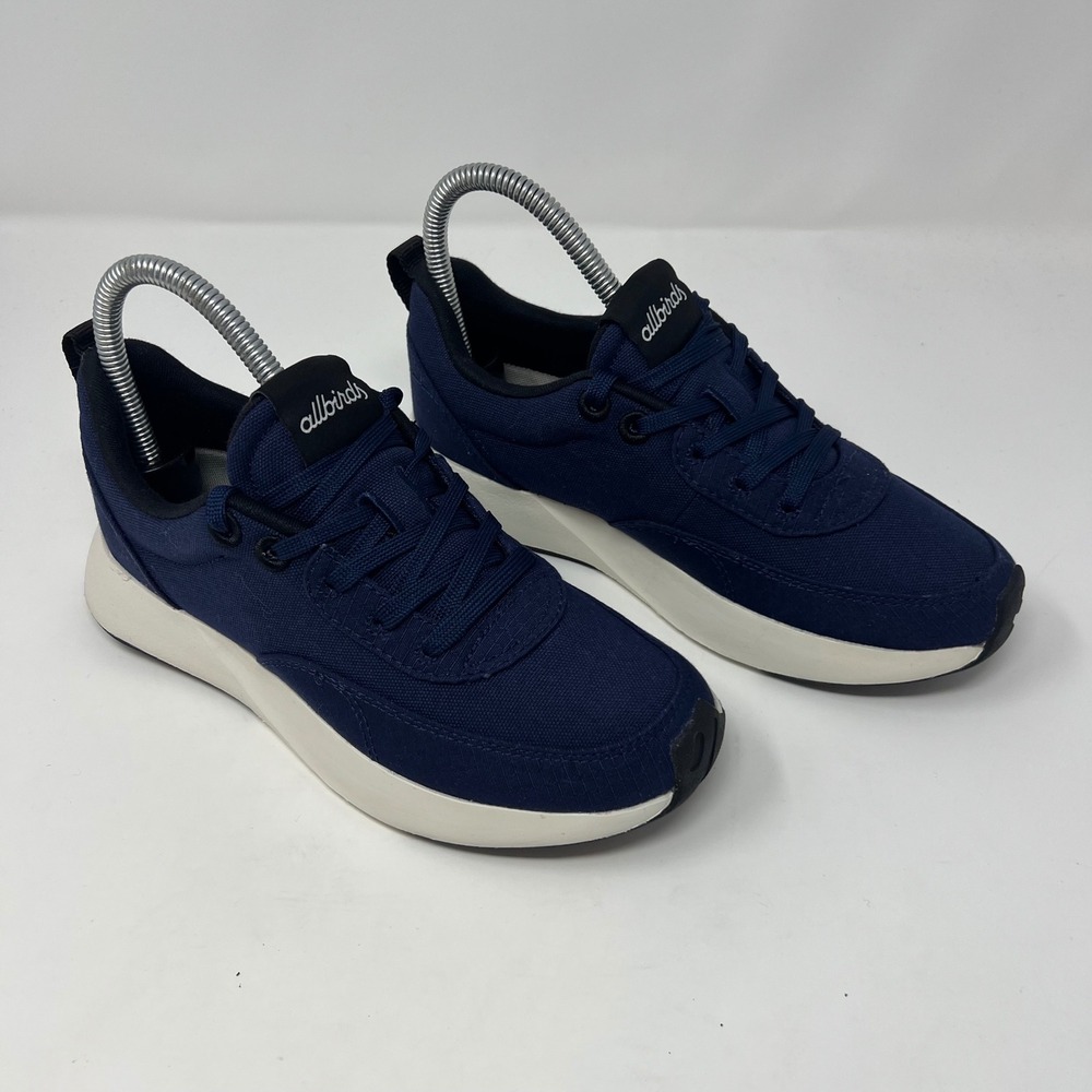 Allbirds Canvas Pacer Women 6 Navy Blue Low Top Sustainable Casual Sneakers